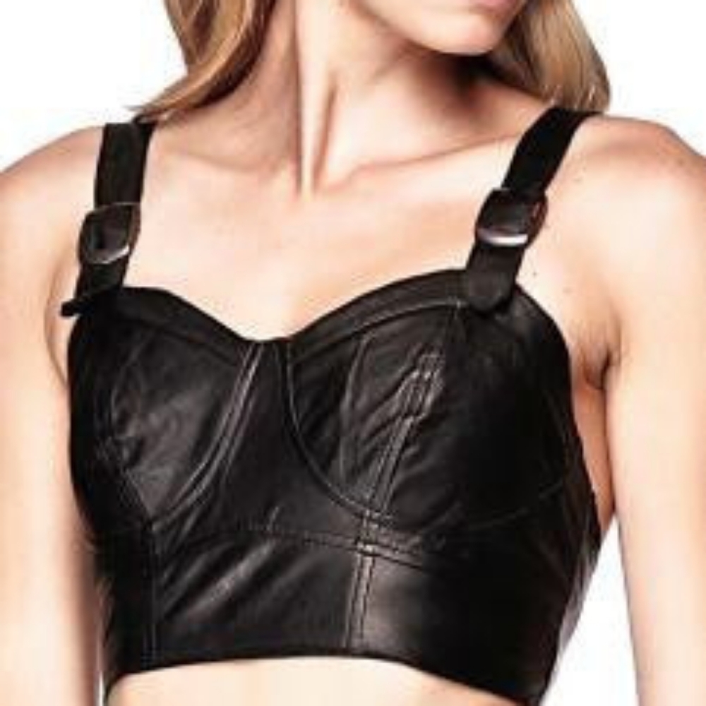 Kill City (Lip Service/Iron Fist) Real leather buster top, women's L, RARE